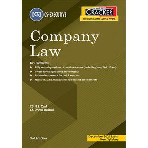 Taxmann's Cracker on Company Law for CS Executive December 2021 Exam [New Syllabus] by N. S. Zad